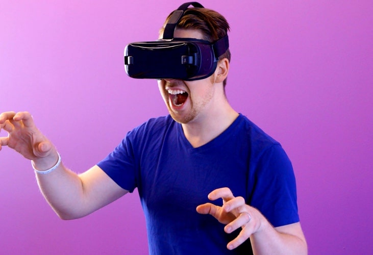 man with vr headset